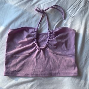 Purple halter crop top